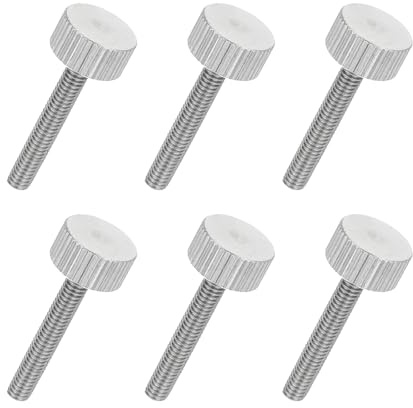 sourcing map Rändelschrauben mit flachem Rändelkopf, M4 x 25 mm, 304 Edelstahl, Vollgewinde, Rändelschrauben, Befestigungselemente für Haushaltsgeräte, Beleuchtung, elektronische Geräte und Industrie