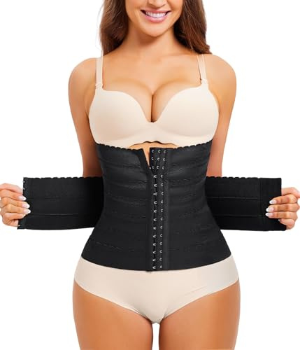 Junlan Korsett Damen Waist Trainer Corset Bauchweg Stark Formend Body Shaper Cincher Corsage Shapewear verstellbar Taillenmieder