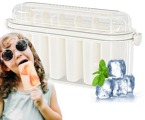Derwrtup Molde Para Polos Caseros - Molde Con Palos Para Helados De 6 Cavidades | Fácil Desmoldado Para Gelatina Zumo Yogur Pudin Fruta