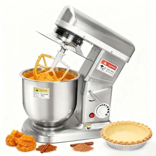 Mixeur de Boulangerie 500W Lourd avec Bol en Acier Inoxydable et Minuterie Numérique, Mixeur Électrique 3 Vitesses Inclut Crochet à Pâte/Batteur pour Pâte à Pain et Pâte à Gâteau(5L)