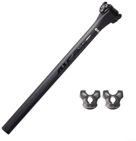 Jotekonoby Karbonfaser-Sattelstütze für Fahrrad, 27,2 mm/31,6 mm x 400 mm, 0 mm versetzt, leichte Sattelstütze, kompatibel mit runden 7 x 7 und ovalen 7 x 9 Ra(31,6 x 400 mm)