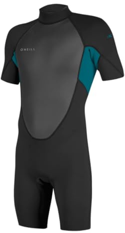O'NEILL 2026 Hombres Reactor-2 2mm Back Zip Shorty Neopreno 5041B - Black/Tide Pool