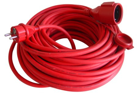 UNITEC Gummi-Verlängerung H05RR-F3G1,5mm² 25m, IP44, rot