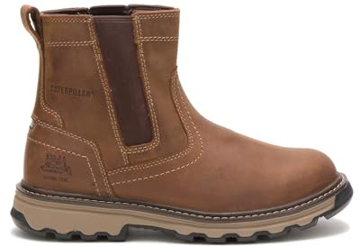 Caterpillar CAT Pelton Brown Steel Toe Cap Safety S1P SRC Chelsea Dealer Boots