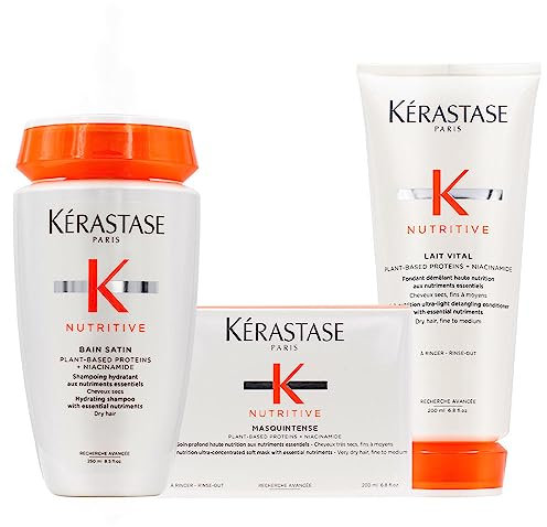 Kerastase Nutritive Bain Satin 250ml Masque Intense 200ml Lait Vital 200ml