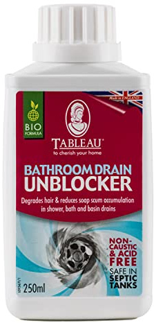 Tableau Bathroom Drain Unblocker 250ml. Acid free formula dissolves hair and breaks down soap scum, (TBDU)