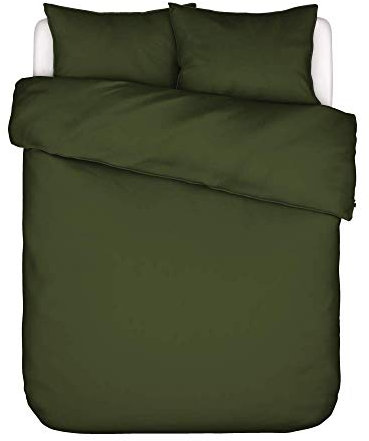 ESSENZA Bettwäsche Minte Moss, 135x200 + 1x 80x80 cm - 100% Baumwollsatin 300TC - Uni