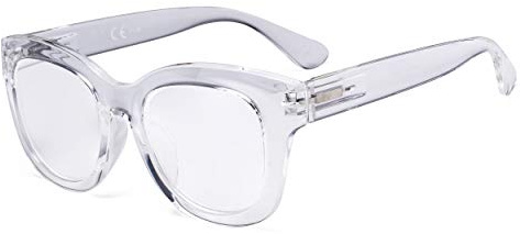 Eyekepper Gafas de lectura de gran tamaño - Gafas de lectura retro para mujer, transparente, +4.00