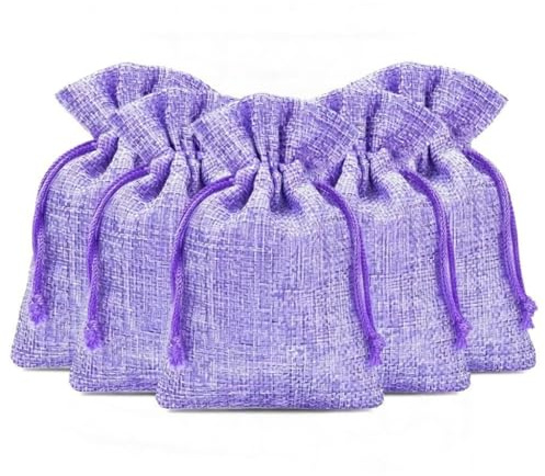 3drom 5 Lilac Hessian Bags filled with Natural Organic French Provence Lavender 7x9 Sized Sachets