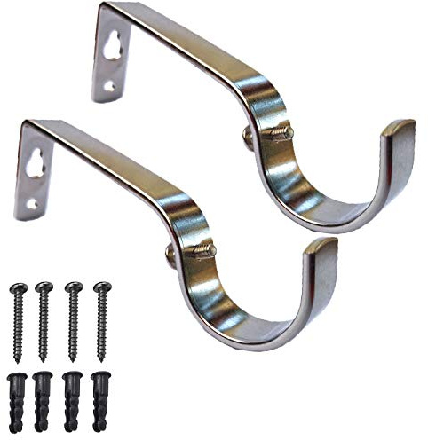 iPEAK Gardinenstangenhalterung, Metall, strapazierfähig, 28 mm, 2 Stück (Silber)