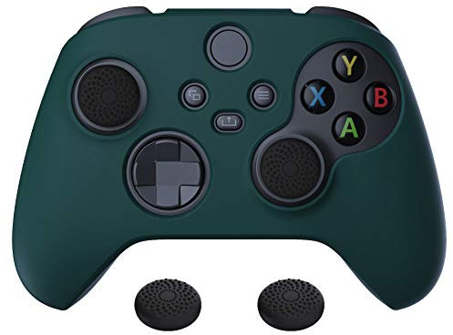 playvital Coque pour Xbox Series X S Manette Protection Accessoires,Housse Silicone avec Capuchon Joystick,Cover Skin pour Xbox Series X S Controller Grip-Vert,Pure Série