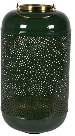 Moritz Windlicht Laterne ø28x48cm Metall Gartenlicht Kerzenhalter Kerzenleuchter Windlichtsäule Kerzenständer Grün