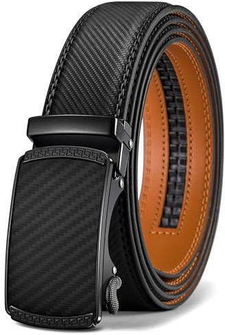 BULLIANT Gürtel Herren, Gürtel Ratsche Ledergürtel 35mm,Größe Angepasst | Herren Automatikgürtel Business Anzüge mit Geschenkbox