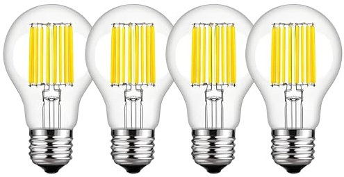 LED Glühbirne E27 Kaltweiß, 12W 1200 Lumen LED E27 Lampe Ersetzt 100W Glühlampe, 6500 Kelvin Kaltweiss 280° Abstrahlwinkel Energiesparlampe, Nicht Dimmbar Kein Flackern A60 Leuchtmittel, 4 Stück