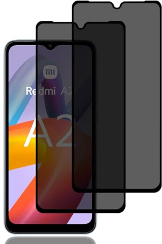 Protector Pantalla de Privacidad para Xiaomi Redmi A2/A2+ [2 Piezas] | Cristal Vidrio Templado Antiespia,Dureza 9H,Sin Burbujas,Anti-Rasguños,Anti-Espía Protector Pantalla para Xiaomi Redmi A2/A2+