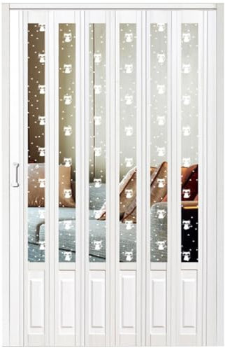 FalttüR Einzel/Doppel Akkordeon Schiebetür, PVC Portable Schiebetür Für Küche Speisekammer, Multifalttüren / Haushalt Raumteiler Für Schrank Türöffnung Schlafzimmer Bad Wohnzimmer ( Color : White , Si