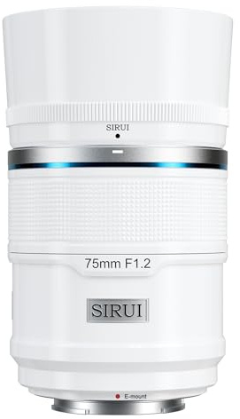 SIRUI Sniper 75mm Autofokus Objektiv F1.2 APS-C Telephoto Objektiv für A5 A6 A7 FX A9 ZV-E Series Camera (E Mount, White)