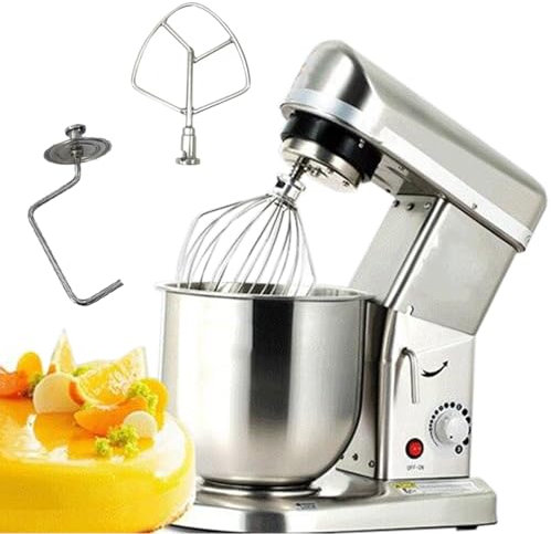 Quixnova 350W/500W Stand Mixer with Large 5L/7L Stainless Steel Bowl and 3 Attachments - Whisk, Beater and Dough Hook, 3 Speeds Adjustable,5L