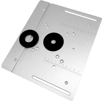 JDQTPOET 2 in 1 Router Table Insert Plate, 85x85mm 70x60mm Installation Hole Spacing, Aluminum Alloy Flip Board for Woodworking Bench Router Milling Trimming Machine