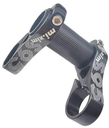 Amagogo Doppelschaft Faltrad Vorbau CNC 25,4mm/1 Lenker Vorbau Verlängerung Vorbau für Radfahren Faltrad Ersatz Reparatur Ersatz, Schwarz