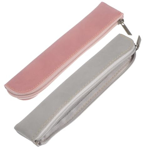 Tofficu 2stücke Pu Federmäppchen Vintage Zipper Pencil Case Und Süß Und Praktisch Für Stifte Kosmetik Und Mehr Für Schule Und Büro