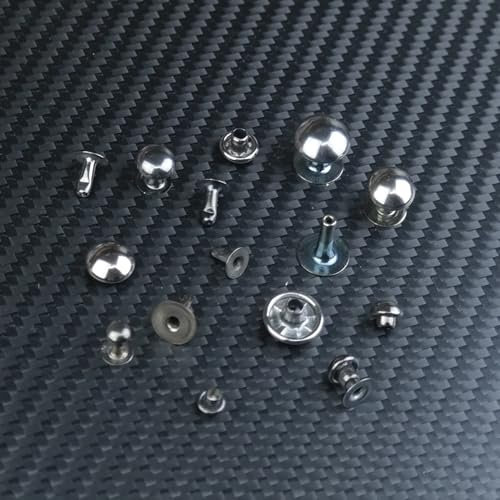 ISTA TOOLS Hohlnieten zum Verzieren für Textilien, Halbkugel-Kopf, rostfreies Messing, Verschiedene Größen und Farben (Fume, 6 x 7 mm)