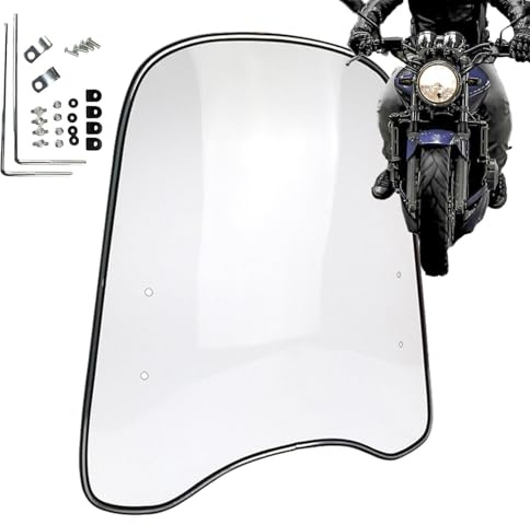 Lisutupode Motorrad Windschutzscheibe, Transparente Windschild Spoiler mit Verlängerung für Elektroautos und Roller, 46x42cm