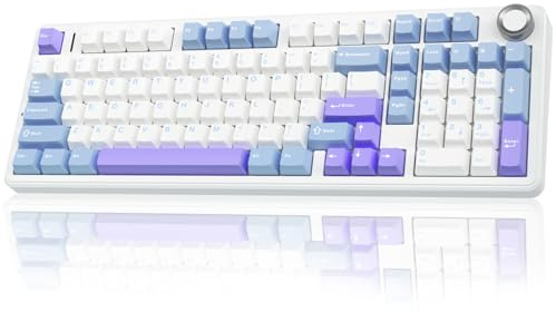 AULA F99 Pro Wireless Mechanical Keyboard with Knob,Creamy Sound,Tri-Mode BT5.0/USB-C/2.4GHz Hot Swappable Keyboard,Gasket Structure,RGB Backlit Computer Gaming Keyboards