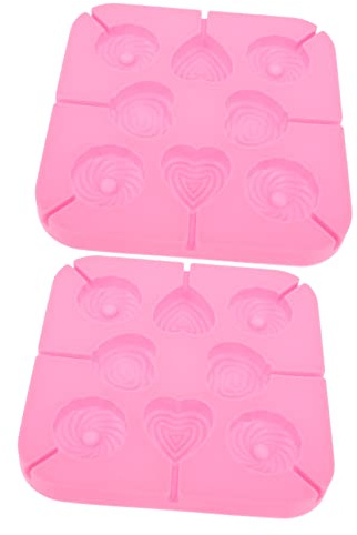 Cabilock Moules à Sucettes Silicone 8 Cavités De Cœur Taille Moyenne Moule à Glace Flexible 40 Bâtonnets Inclus Pour Congélation Et Pâtisserie à Domicile