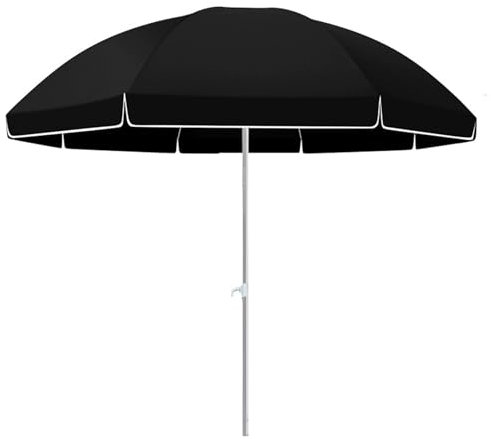 Parasol de terrasse, parasol portable de 1,8/2,4 m, parasol de table d'extérieur réglable en hauteur pour pelouse, piscine, plage (noir, 220 cm)
