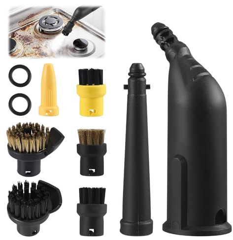 10 Stück Zubehör Set Für Kärcher Dampfreiniger SC1 SC2 SC3 SC4 SC5, Inkl Handaufsatz, Verlängeraufsatz, Bogenaufsatz, Rundbürste, Fugenaufsatz & Siegel