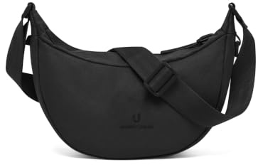 Johnny Urban Crossbody Bag Damen & Herren Schwarz - Ally Small - Moon Bag Design - Kleine Umhängetasche im Halbmond Stil - Halbrunde Tasche mit verstellbarem Gurt - Wasserabweisend