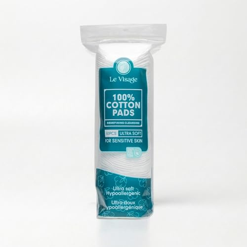 Le Visage Disques de Coton Ultra-Doux, 80 Pièces, 100% Coton, Hypoallergénique pour Peau Sensible