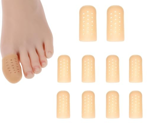 Protezione per dita in silicone, 10 pezzi, imbottitura traspirante per dita in silicone, comoda copertura per dita, colore pelle