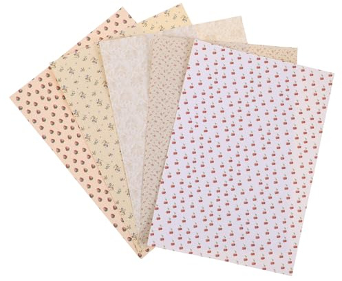Vaguelly Papel Tapiz para casa de muñecas (5 Unidades): Bonitas Pegatinas de Pared para casa en Miniatura, Papel de Contacto para armarios, Vintage, extraíble para Chimenea y Cocina.