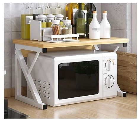 Soporte para microondas, soporte para microondas, 2 niveles, marco de acero, soporte para microondas, estante de cocina, estante de almacenamiento, estantes de cocina, estante de almacenamiento de