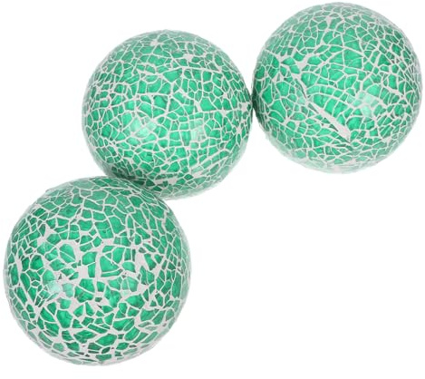 Zerodeko 3pezzi Sfere di Vetro Decorative per Natale Ornamenti in Vetro per Albero Decorazioni Natalizie Fatte Mano Resistenti allo Sbiadimento Facili da Appendere per Interni Ed Esterni