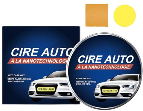 Cire anti-rayures, 50 g de pâte de réparation de peinture de voiture, polissage avec éponge et serviette, pour l'entretien de la peinture de véhicule, la restauration et le polissage brillant