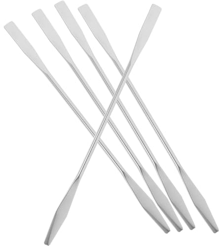 Uonlytech Espátulas para Maquillaje de Acero Inoxidable 15 Cm 5 Piezas, Varillas para Mezclar Cosméticos, Herramienta Profesional para Base de Maquillaje y Esmaltes, Uso en Salones