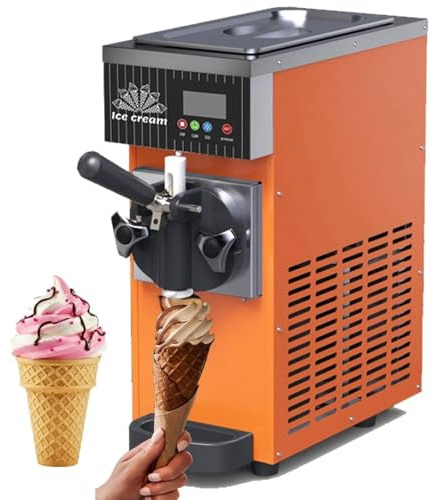 Macchina Gelato Soft E Yogurt Bianco - 450/750W, 2.5L/3.5L, Gelatiera Con Pre-raffreddamento, Auto Clean, Display Touch, Sorbettiera Per Granite E Gelati, Perfetta Per Gelaterie(Orange,750W)