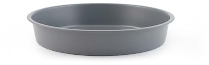 H&H Tortiera Liscia Deli Chef 22x7 cm in Alluminio con Rivestimento Antiaderente – Colore Grigio – Stampo per Torte e Dolci – Lavabile in Lavastoviglie – Ideale anche per Uso Professionale