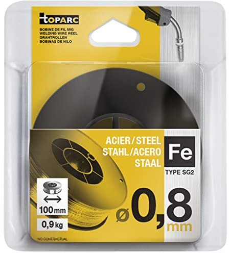 GYS, Métal d'Apport MIG/MAG, Fil Plein Acier SG2 ER70S-6/G3Si1 Ø 0,8 mm, Bobine 0,9 kg S100