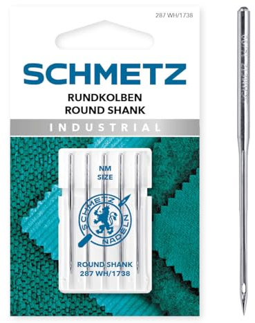 SCHMETZ | Rundkolben | 70/10 | 5 Nähmaschinennadeln | 287 WH/1738 | Nadelsystem laut Maschinenangabe prüfen