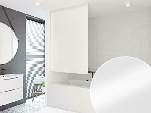 HALB-KASSETTEN DUSCHROLLO 80 cm BREIT UNI WEISS DUSCHVORHANG 80x240 cm! SHOWER ROLLO CURTAIN