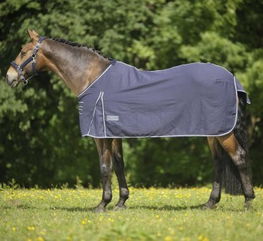 WALDHAUSEN Stall- und Sommerdecke ohne Kreuzgurte, Rückenlänge 145 cm, Marine/weiß