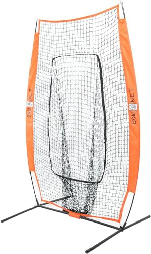 Bownet in-Fielder's 7' x 7' Baseball Softball Training Net - for Developing Fielding Techniques - Resilient - Portable - Easy to Setup - NET ONLY, Black