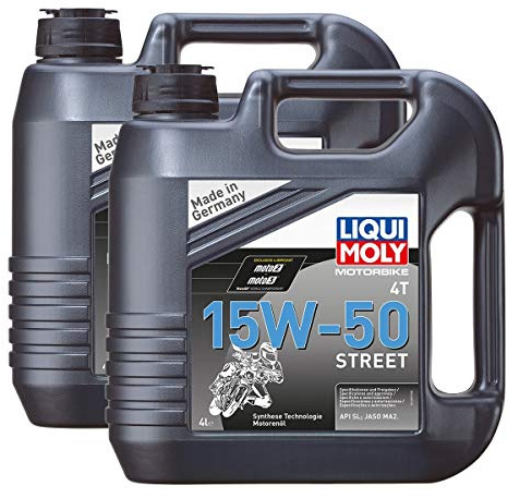 2x LIQUI MOLY 1689 Motorbike 4T Synth Motorrad Street Race 15 W-50 4L