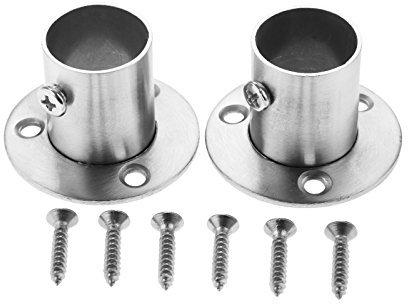 Hicello 2 Stück Flansche aus Edelstahl Rohrhalterung Rohrflansch Rohrflansch 22mm für Kleiderschrank, Rohrleitung, Stütze und Halterung, Verbindung zwischen Rohren, Kleiderstangehalter