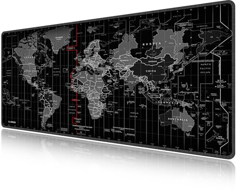 LL-COEUR XXL Weltkarte Mauspad Gaming Mouse Mat Laptops Schreibtischunterlage Desk Pad (1400 x 600 x 3 mm)