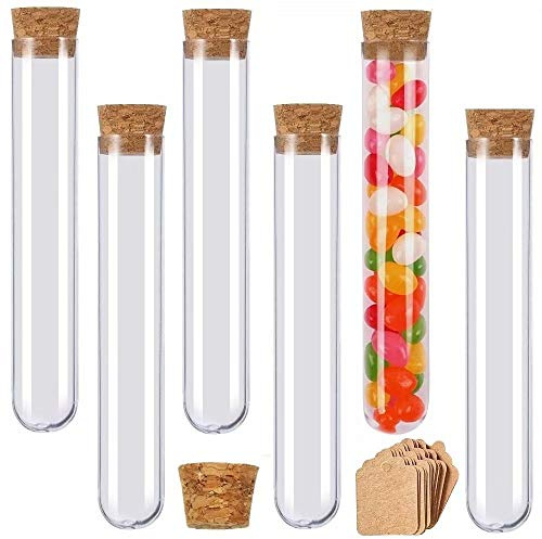 Beihuazi® - Tubos de ensayo de plástico (16 unidades, 30 ml, con corcho, 150 x 20 mm)